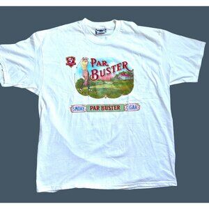 Vintage‎ Lee Par Buster Golf T-Shirt XL White 100% Cotton Made In USA
